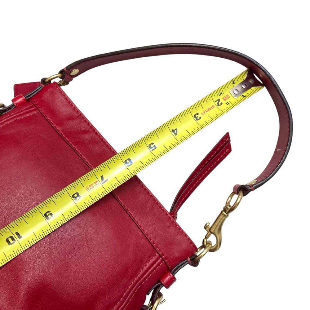 Coach red leather Zoe mini hobo bag - Picture 8 of 13